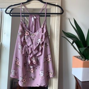 LC Lauren Conrad purple floral tank top (XS)✨